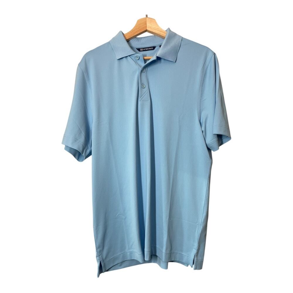 Cutter & Buck Forge Polo Shirt Mens Small Light Blue Short Sleeve Golf NEW